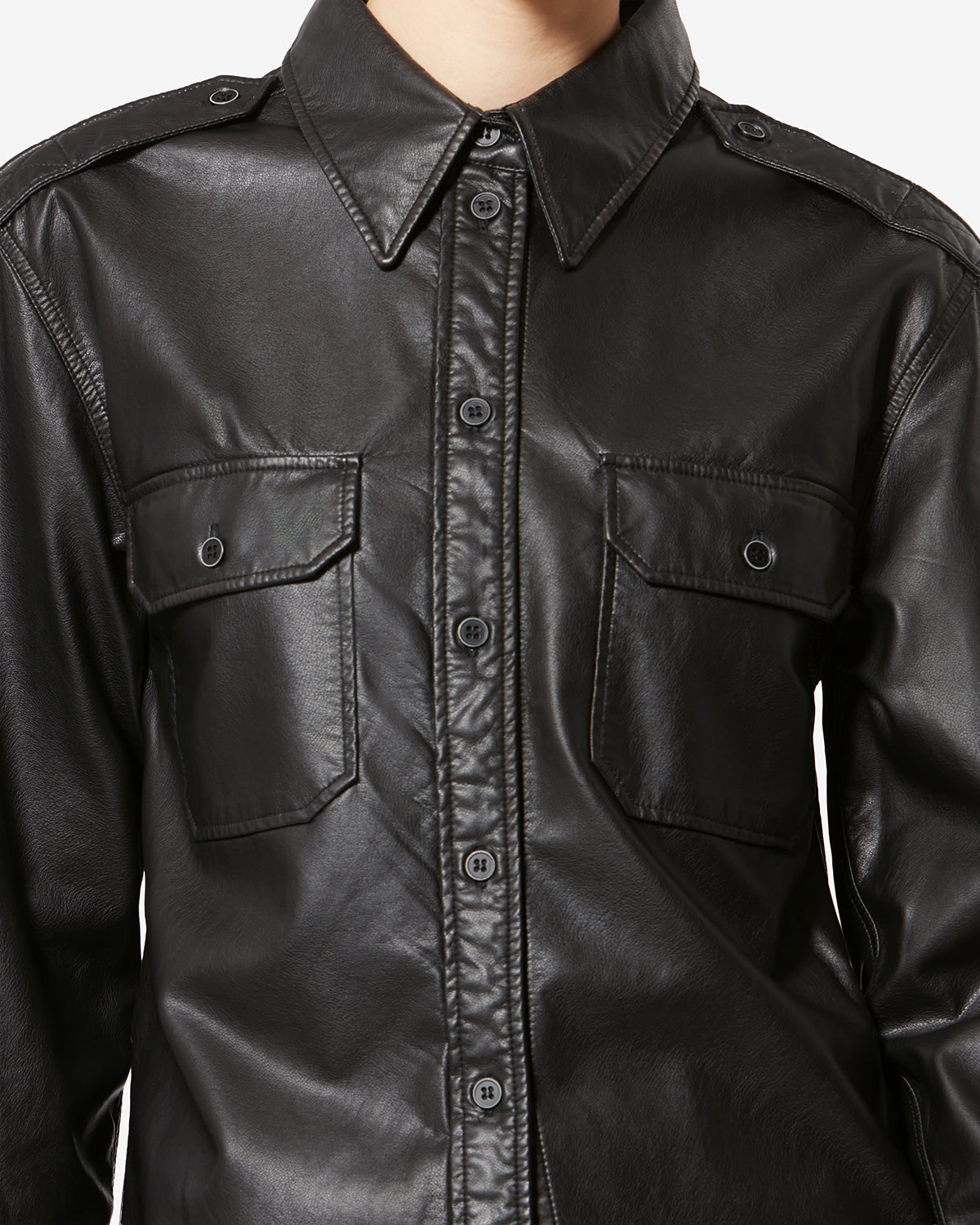 NOEE SHIRT FAUX LEATHER