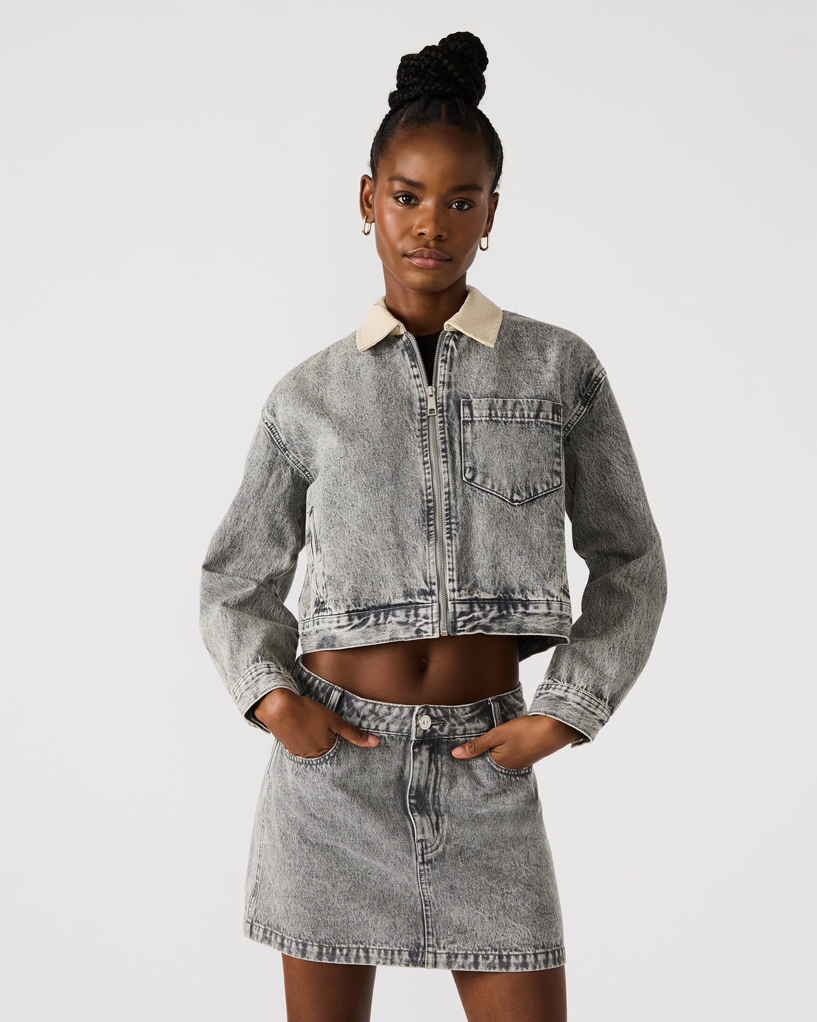 GLACIA DENIM JACKET LIGHT GREY