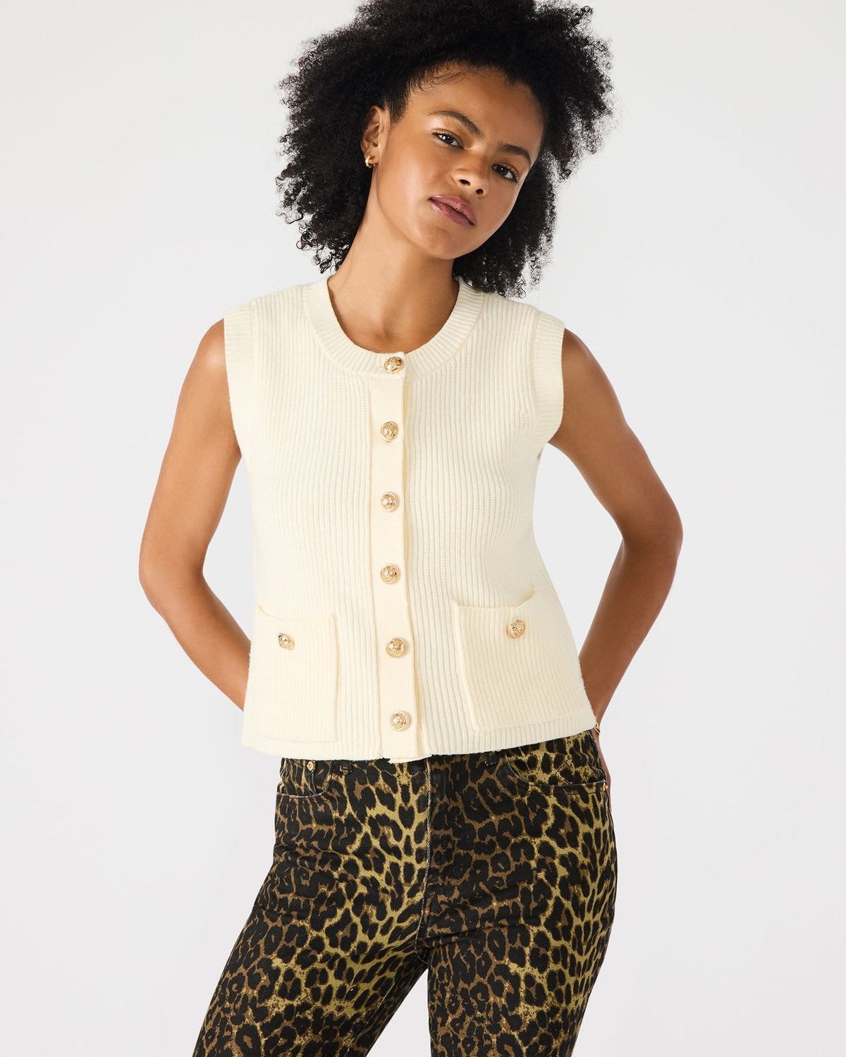 ALIYA SWEATER VEST CREAM