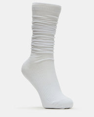 2 PACK SLOUCHY CREW SOCKS BLACK WHITE