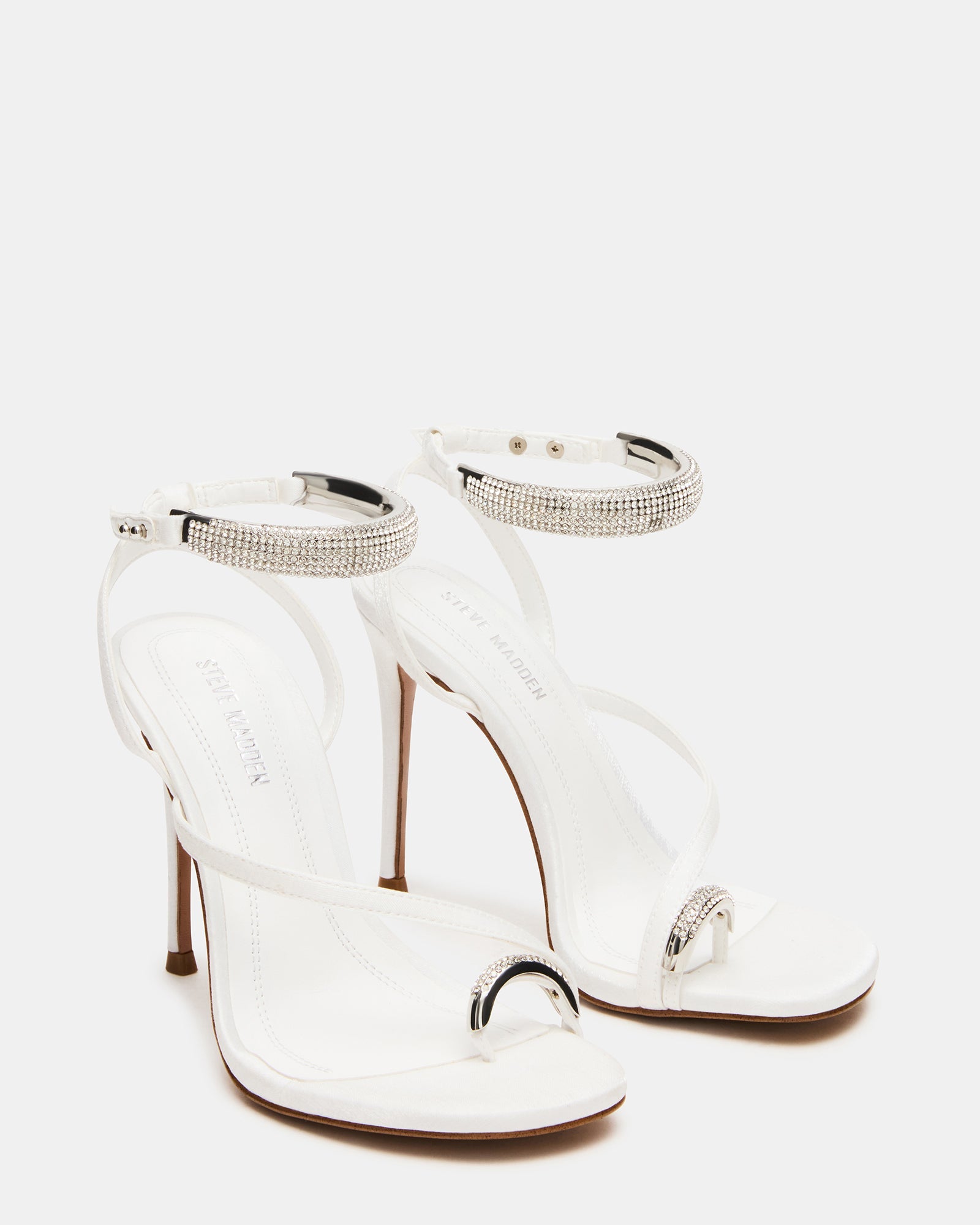TIA RHINESTONES WHITE SATIN