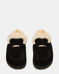 TOBIN FAUX FUR BLACK SUEDE
